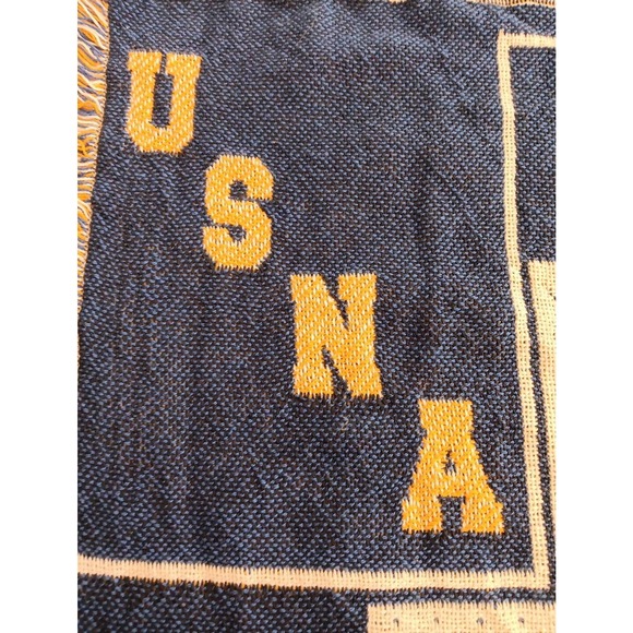 USNA Class Of 2013 Approximately 70x40 Woven Tapestry Throw Blanket EUC - Picture 3 of 7